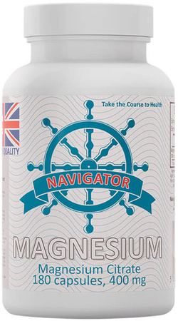 NAVIGATOR Magnesium Cytrynian Magnezu 400mg 180 kaps.