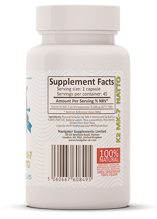 NAVIGATOR Witamin K2 MK-7 NATTO 200 μg 45 kaps.