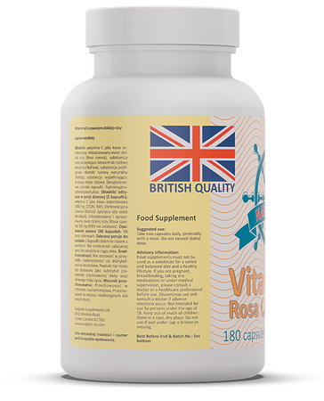 NAVIGATOR Witamina C 500mg 50mg Dzika róża 180 kapsułek