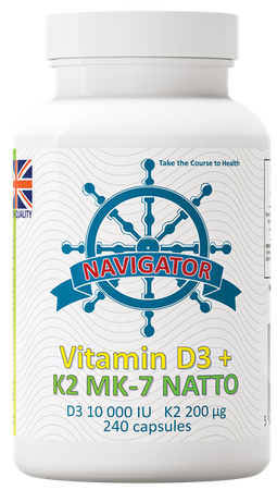 NAVIGATOR Witamina D3 10 000 IU + Witamina K2 MK-7 200micg 240 kaps.