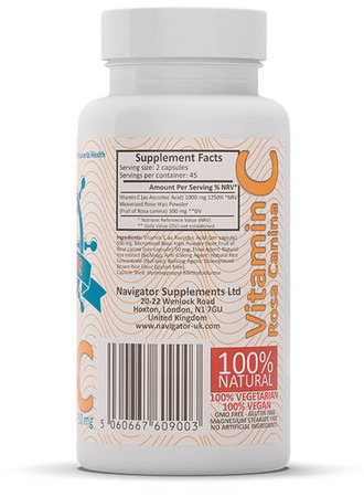 NAVIGATOR Witamina C 500mg 50mg Dzika róża 90 kapsułek