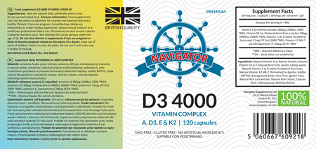 NAVIGATOR Cztery Pory Roku Witamina D3 4000 IU 120 kaps.