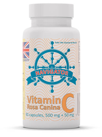 NAVIGATOR Witamina C 500mg 50mg Dzika róża 90 kapsułek